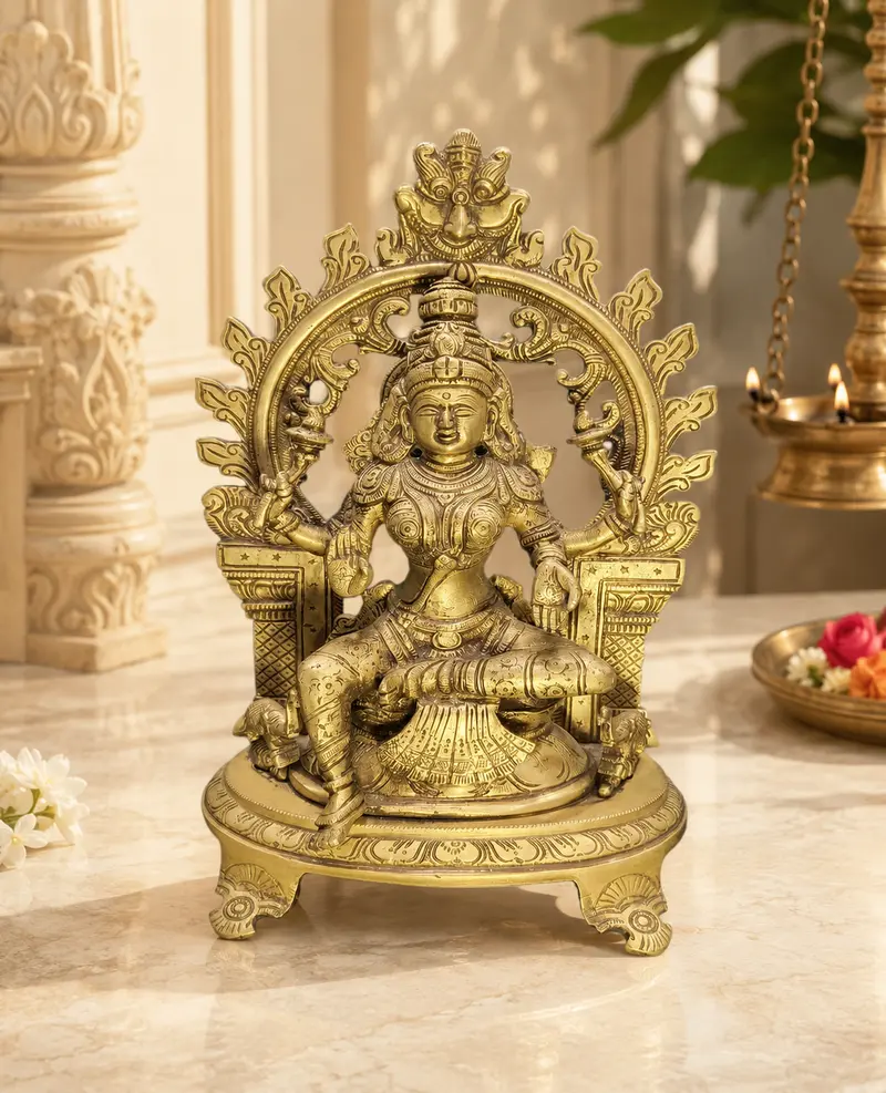 Relaxing Ganesh handcrafted wooden idol