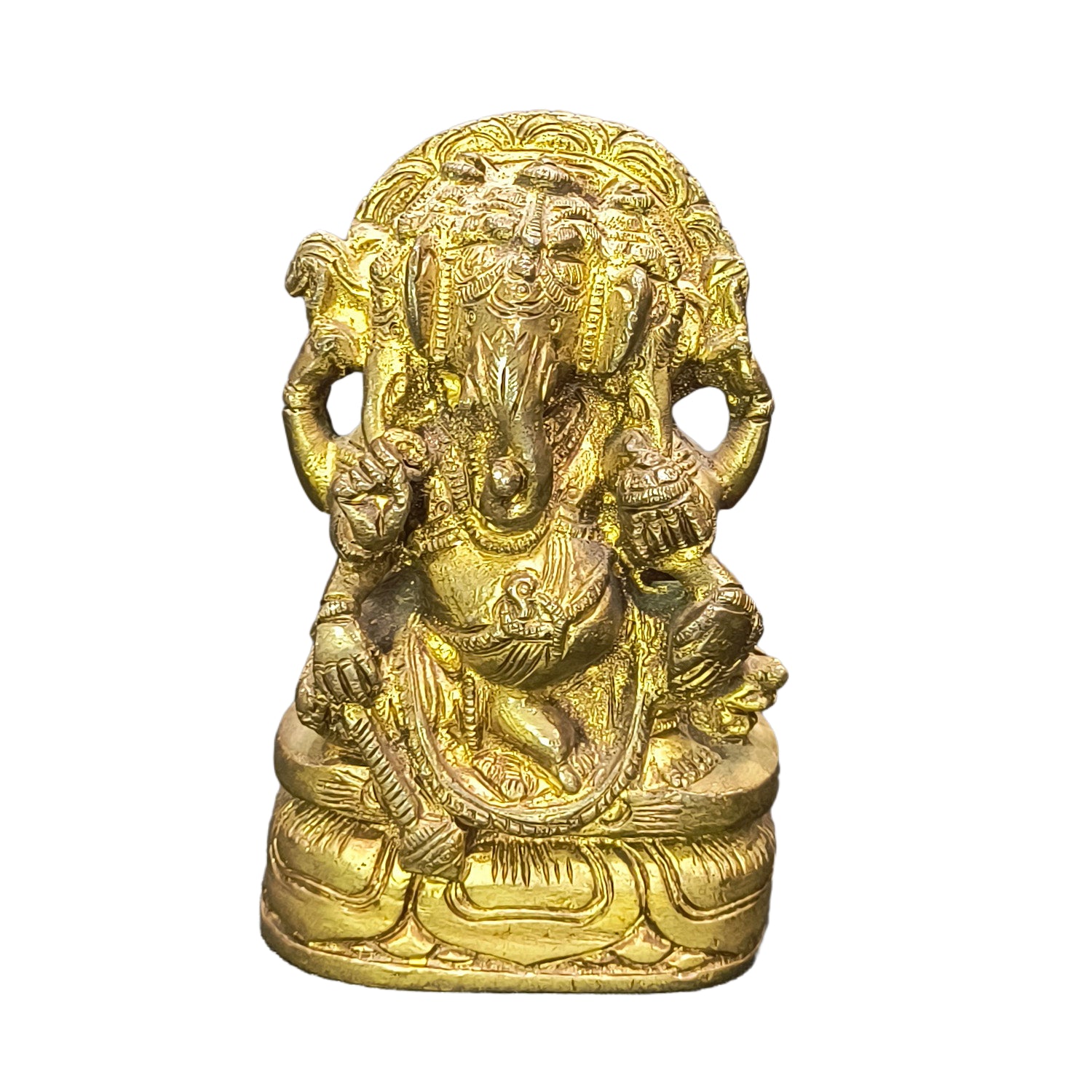 Relaxing Ganesh handcrafted wooden idol