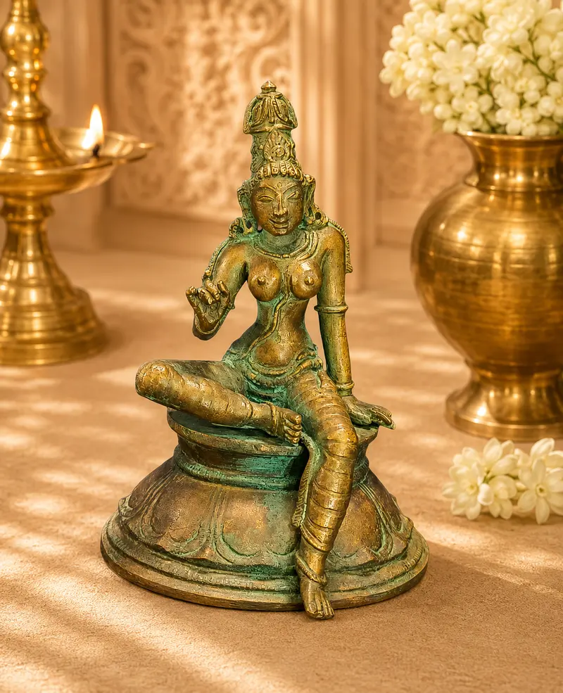 Relaxing Ganesh handcrafted wooden idol