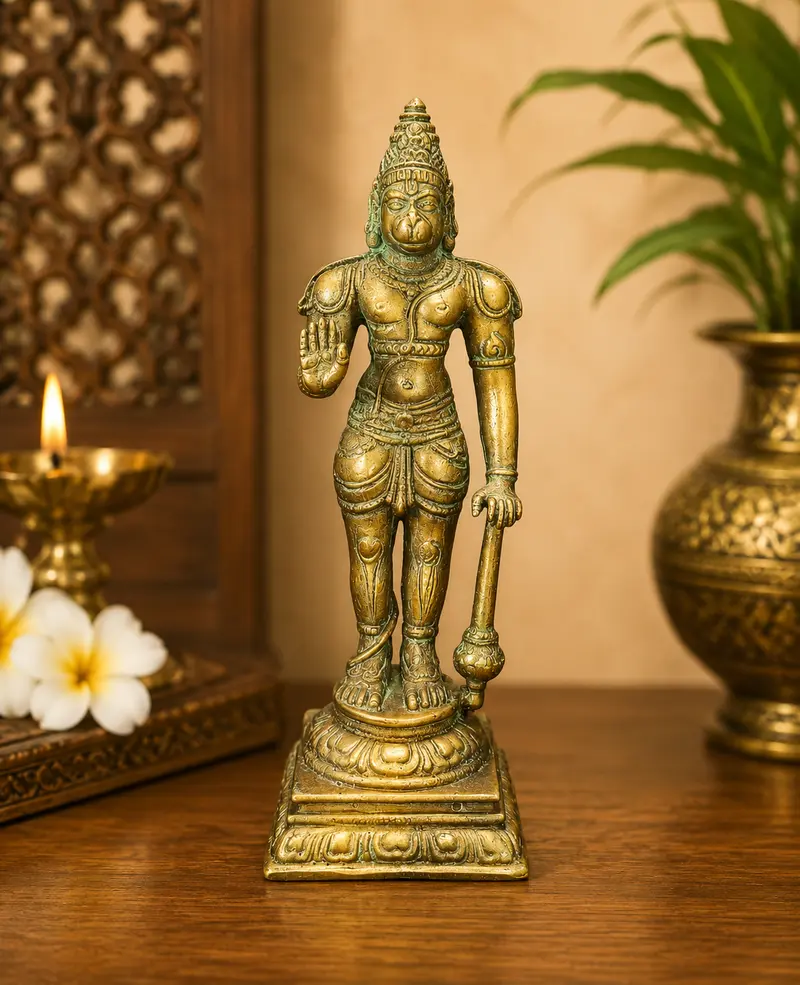 Relaxing Ganesh handcrafted wooden idol