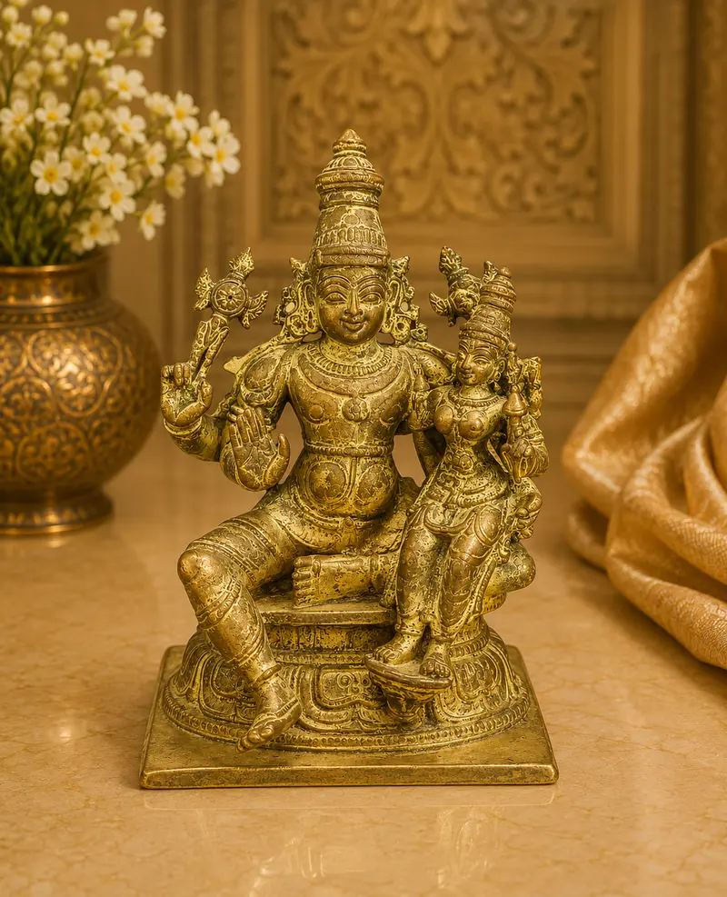 Relaxing Ganesh handcrafted wooden idol