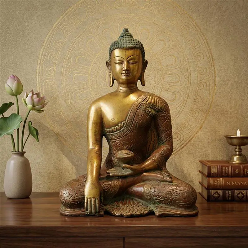 Relaxing Ganesh handcrafted wooden idol