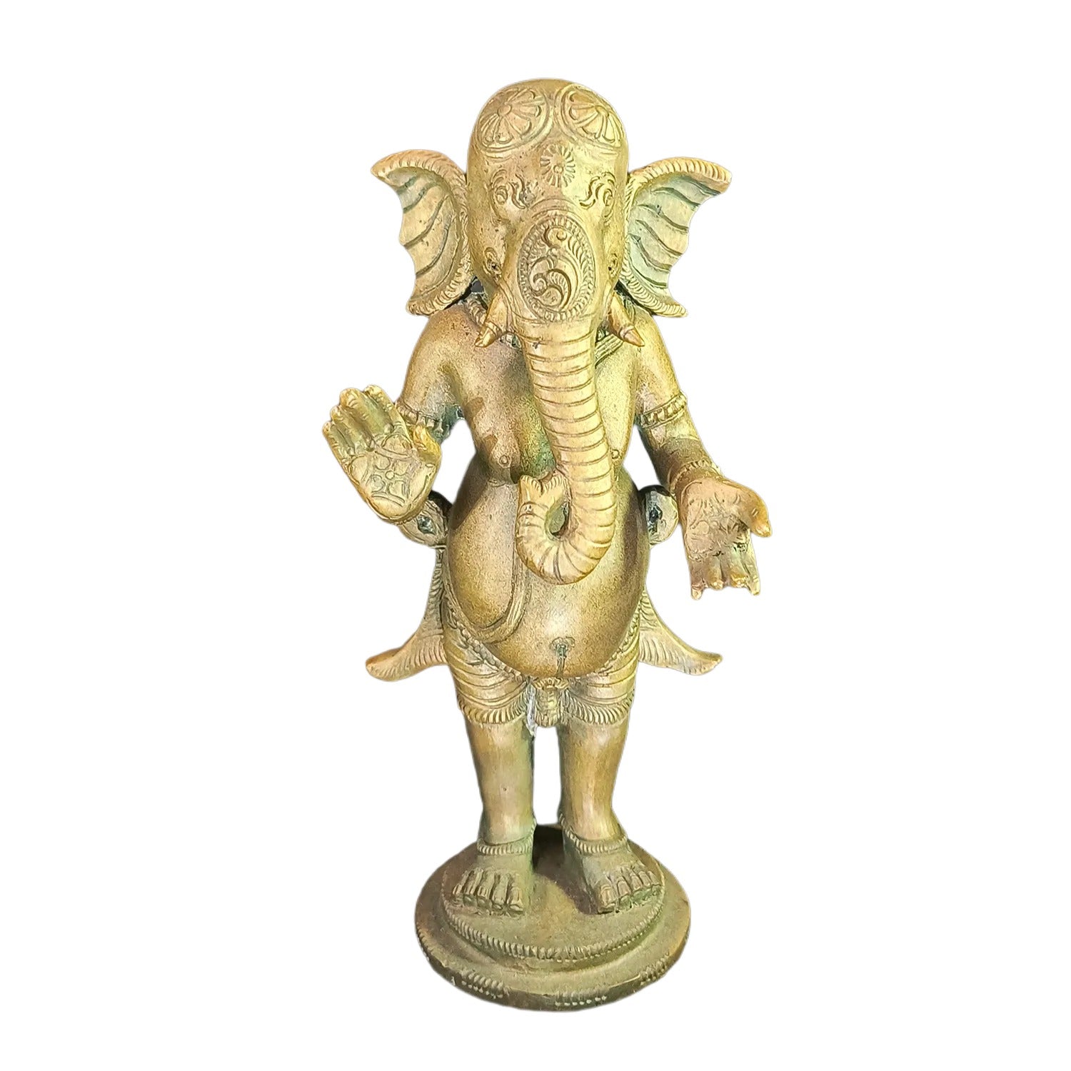 Relaxing Ganesh handcrafted wooden idol