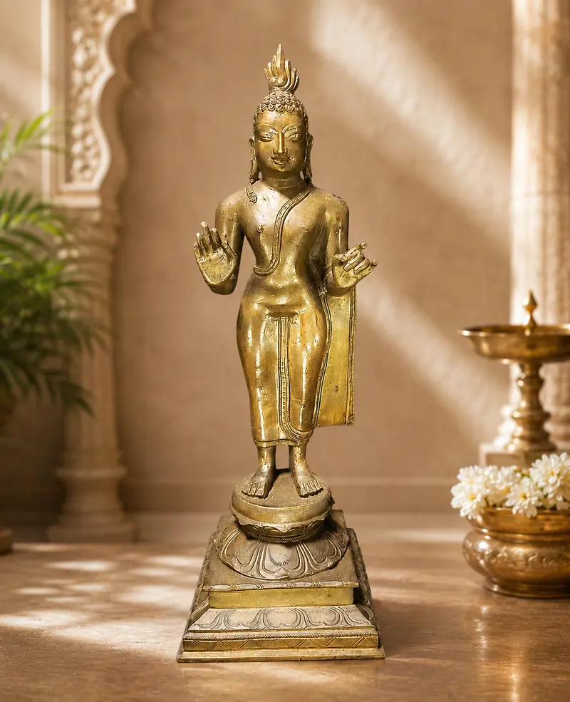 Relaxing Ganesh handcrafted wooden idol