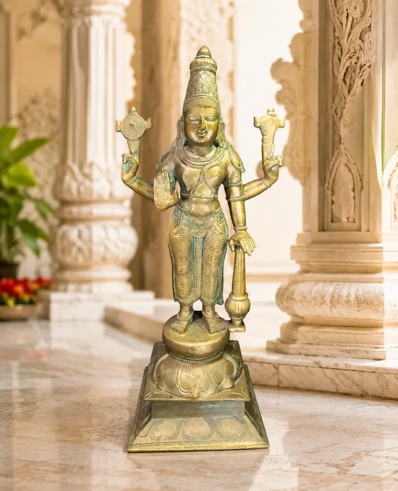 Relaxing Ganesh handcrafted wooden idol