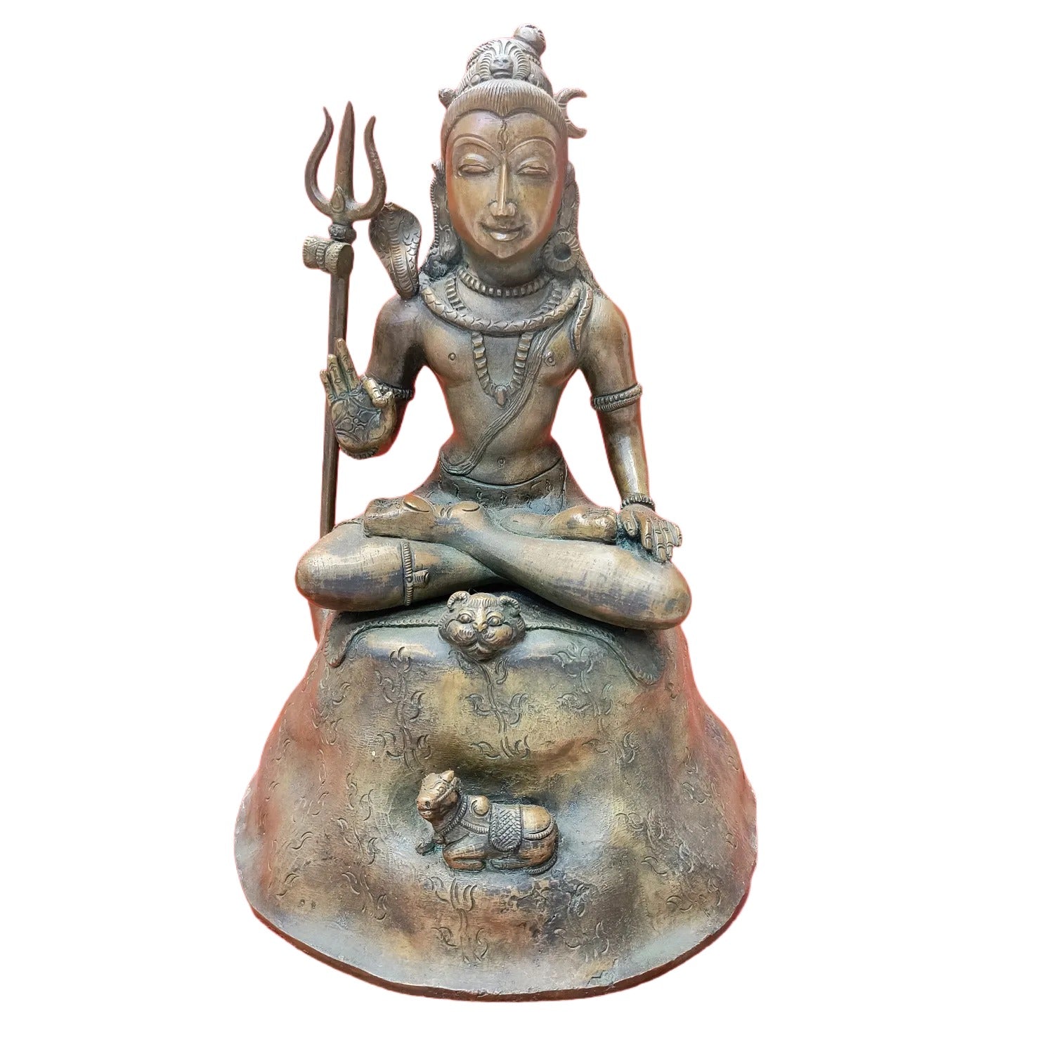 Relaxing Ganesh handcrafted wooden idol