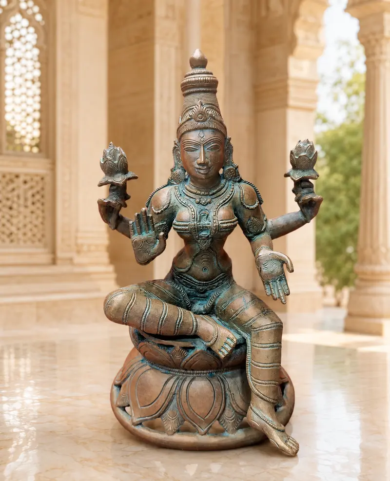 Relaxing Ganesh handcrafted wooden idol