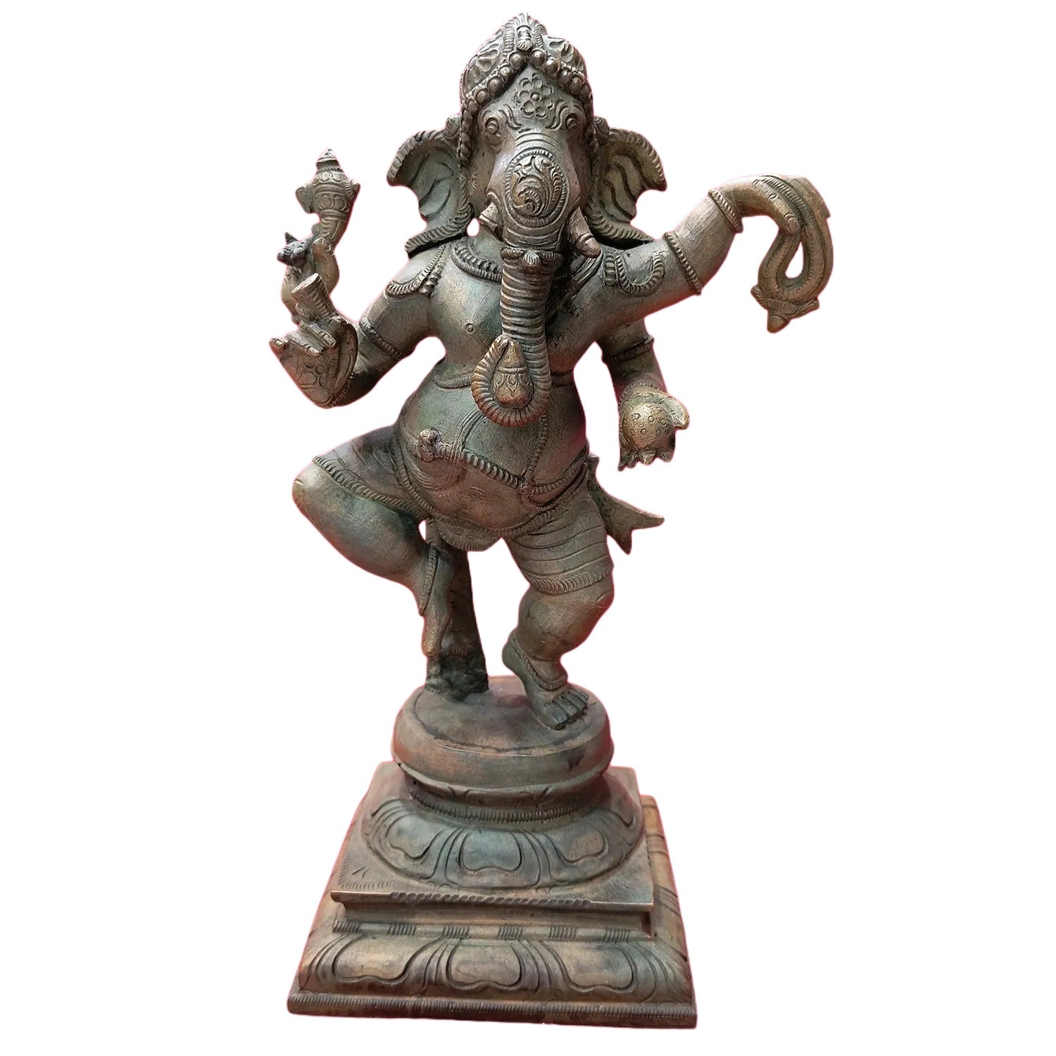 Relaxing Ganesh handcrafted wooden idol