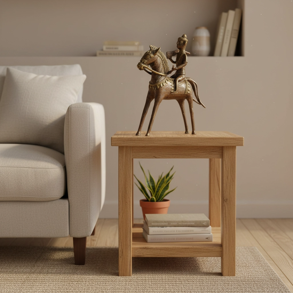 Relaxing Ganesh handcrafted wooden idol